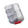 Caja de Medicina Pequeña Portátil Transfronteriza de Doble Capa Mate para Llevar Medicamentos Consigo, Empaque Sellado de 10 Compartimentos, Viaje Portátil