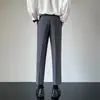 Pantalones largos de hombre estilo coreano finos holgados pantalones de traje pequeños estilo Hong Kong casual pantalones de traje versátiles de pierna recta con caída pantalones largos