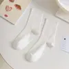 Calcetines de Algodón de Verano, Calcetines Finos y Transpirables para Mujer, Calcetines Holgados Sin Costuras Estilo Japonés, Calcetines de Maternidad que No Aprietan, Calcetines de Media Pantorrilla de Colores Caramelo