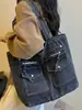 Bolsa de Tote Estilo Coreano para el Trabajo Mujer 2026 Nueva de Alto Valor Mezclilla Ligera Casual Bolso de Hombro para Mujer