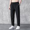 Calça Reta Casual para Homens, Calças Finas de Outono, Leggings Tendência Estilo Coreano, Calças Esportivas Soltas de Seda de Gelo, Transfronteiriço