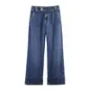Jeans de Pierna Recta de Cintura Baja con Dobladillo Enrollado, Versátiles y Modernos, Estilo Europeo y Americano, Nuevo Producto Transfronterizo Primavera 2026 6147199