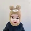 Gorro de Bebé Otoño Invierno Niños Invierno Lana para Bebé Protección para Orejas de Bebé Gorro de Punto Comercio Exterior Beige Niño Pequeño