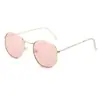 Nuevas Gafas de Sol Poligonales con Montura de Metal Tendencia Europea y Americana Montura Pequeña Color Deslumbrante Mercurio Gafas de Sol Oceánicas