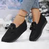 Directo del fabricante: Mocasines de lana de cordero con lazo para otoño e invierno para mujer, zapatos planos cálidos de felpa con forro, producto de venta caliente transfronteriza