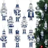 Quebra-Nozes Transfronteiriço Enfeites Estilo Chinês Padrão Cerâmico Azul e Branco Gato de Natal Bule de Madeira Decoração Pingente de Chá