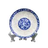 Plato de porcelana azul y blanco plato casero para saltear plato para verduras de color bajo vidriado plato para frutas 7 pulgadas 8 pulgadas plato para arroz plato cuadrado