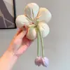 Diadema de Flores para Niña Tocado para Cola de Caballo Baja con Cuchara en la Cabeza Accesorios para el Cabello de Princesa para Niña