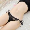 Calcinha sexy feminina com laço e cadarço de renda T calcinha de renda com cadarço tentação sexy com abertura