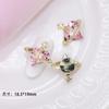 Populares joyas de aleación para uñas de la Reina Madre grandes, corazón de durazno torcido, Diamante, estilo retro, plata, accesorios de diamantes decorativos para uñas