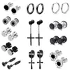 Nuevos Pendientes Retro de Acero Inoxidable Joyería de Nicho de Alta Gama Clips para Orejas de Acero de Titanio Conjunto de Moda Pendientes Amarillos