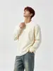 Camiseta de Manga Larga Pesada 270g para Hombre Blanca Holgada Off-Shoulder Ropa Exterior Cuello Redondo Top de Algodón Puro Otoño e Invierno Ropa de Pareja