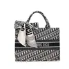 Bolso de Mano Transfronterizo de Gran Capacidad, Estilo Nuevo, Bloques de Color, Lazo, para Mujer, Versátil, de Hombro y Cruzado, Bolso Tote con Letras al por Mayor