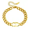 Retro Europeo y Americano Cd Acero de Titanio Pulsera Gruesa Estilo Ins Hip-Hop Popular de Moda Cadena Cubana Sin Decoloración Femenina Transfronterizo
