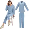 Aliexpress Roupa de Lavar à Mão de Manga Longa Calça Reta Roupa de Lavar à Mão Feminina Salão de Beleza Clínica Pet Roupa de Lavar à Mão para Enfermagem Mangas Longas