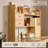 Escritorio de Esquina de Madera Maciza Estantería Librería Mesa Integrada Dormitorio Tocador para el Hogar Escritorio de Esquina en L para Computadora Oficina