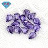 Huagang Gem Pera con Forma de Corazón Fucsia Doble Cara de Tortuga Zirconia Piedra al Descubierto Forma de Gota Cara de Cuadros Cara con Anillo Joyería al por Mayor