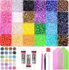Caja de 24 compartimentos moderna y popular de diamantes de resina jelly de color AB con base plana, empaquetada para arte de uñas DIY, accesorios pequeños, venta al por mayor