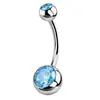 Piercing de Ombligo de Aleación de Titanio F136 con Incrustación de Circonita Titanio G23 Joyería para Piercing Corporal Joyería de Espiral Interna