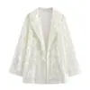 TAOP & ZA Moda Nueva Estilo Mujer Traje de Chaqueta Cardigan de Punto con Perlas Estilo Oficina Joker 9598052
