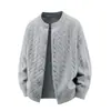 Cárdigan de estilo americano para hombre con cuello redondo, nuevo top de marca de moda otoño e invierno 2026, chaqueta de punto casual, ropa para hombre