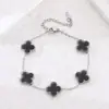Pulseira e Colar de Aço Inoxidável Quatro Folhas do Trevo Dupla Face, Não Desbota, Venda Quente Transfronteiriça, Joias de Moda de Luxo Leve, Atacado