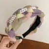 Diadema Retro Cuatro Estaciones, Diadema Trenzada de Ala Ancha, Pasador de Moda Versátil con Dientes, Antideslizante, Accesorio para el Cabello Blanqueador