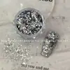 Nuevos Accesorios para Uñas, Polvo de Brillo Mezclado de Cuatro Colores, Sensación de Alta Gama Fresca y Elegante, Mismo Estilo que Salón de Uñas, Polvo de Brillo Poligonal