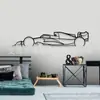 Artesanías de Silueta de Coche Deportivo de Metal Hierro Negro Transfronterizas Decoración de Pared de Garaje Arte Decoración de Interiores Hogar Adornos Colgantes