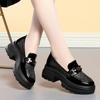 Mocasines de Verano para Mujer con Suelas Gruesas, Nuevo Estilo 2024 Zapatos de Malla Hueca para Mujer, Zapatos Pequeños de Cuero Estilo Británico Charol, Zapatos de Tacón Medio