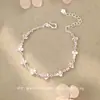 Pulsera de Plata de Ley S999 Orquídea Temperamento Dulce Estilo Bosque Fresco Moda Elegante Nicho Exquisita Joyería de Mano Dropshipping