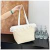 Bolsa Tote Versátil de Verão para Mulheres 2025 Nova Moda Bolsa de Ombro de Renda Francesa Estilo Faculdade Bolsa Diária para Deslocamento