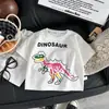 Nueva camiseta para niños y niñas, de verano, con dibujos animados, manga corta, estilo coreano, holgada, casual, cuello redondo, ropa infantil