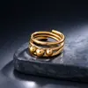 Anillo de acero de titanio de diseño nicho estilo Ins para mujer, no se decolora, oro de 18 quilates, diseño abierto, acero inoxidable, lujo ligero, anillo para el dedo índice, venta al por mayor