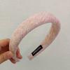 Nuevo Estilo Tela de Rayas Oblicuas Esponja Diadema de Ala Ancha para Mujer Acabado de Cabello Suelto Lindo Dulce Yiwu Otoño e Invierno Diadema Accesorios para el Cabello