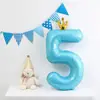 Globos Azules con Números de 40 pulgadas Empacados Individualmente Accesorios para Fotos de Fiesta Infantil Decoración de Cumpleaños Diseño de Escena