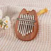 Mini Kalimba de Pulgar de 8 Tonos Madera Maciza Cristal Transparente Piano de Cinco Dedos Piano de Dedo Portátil para Principiantes Instrumento Musical