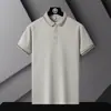 Camisa Polo de Seda de Gelo Masculina Manga Curta Verão Novo Estilo Estilo Simples Negócios Lel Marca de Moda Top Básico Fino