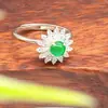 9223 Jadeíta Natural Birmana Grado A Girasol Luz Solar Verde Alta Calidad de Hielo Anillo Exquisito Diversidad Elegante Disponible