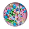 Serie de flores de cinco pétalos de colores ~ nuevos gadgets de resina de crema hechos a mano de dibujos animados joyería DIY pasador pinza para el pelo colgante