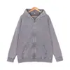 Sudadera con capucha y cremallera estilo retro americano con efecto lavado y desgastado para hombre, marca de moda trendy, tejido de rizo grueso, corte holgado, chaqueta de comercio exterior transfronterizo