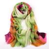 Cachecol de Lã Pintado à Mão, Dupla Utilização como Xale para Proteção contra o Frio, Gola Térmica Feminina para Outono e Inverno, Design Personalizado Pintado à Mão com Plantas e Flores Artesanais