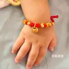 Cerradura Dorada Candado de Longevidad para Bebé Joyería de Oro para Bebé Mano y Pie de Oro Gordo Oro 999 Candado de Seguridad Pulsera de Luna Llena Regalo de Cumpleaños