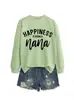 La felicidad es ser sudadera casual suelta simple para mujer de comercio exterior transfronterizo de la lista de deseos de Amazon en stock