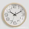Reloj de Pared de Letras Tridimensionales con Imitación de Madera Reloj de Pared Silencioso Venta al por Mayor de Fábrica Reloj de Pared Simple para Sala de Estar