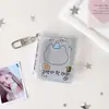 Álbum de Fotos Mini Transparente de Trébol de Cuatro Hojas de Dibujos Animados de 2 Pulgadas Llavero Colgante Creativo de Boutique Portatarjetas de Pegatina de Cabeza Grande para Estudiante