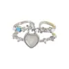 Anillo de Amor de Circonita Super Brillante Versátil de Lujo Ligero Anillo de Dedo Índice Personalizado de Gama Alta Joyería de Mano de Moda Venta al por Mayor