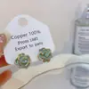 Banho de Ouro Real, Coleção Série Azul Moda Coreana e Japonesa, Brincos de Esmalte com Efeito Gotejante para Mulheres, Novos Brincos e Acessórios de Luxo Leve Nicho