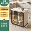 Armário de armazenamento aparador de ardósia, mesa de corte de cozinha multifuncional, mesa de ilha multicamadas, armário de armazenamento móvel