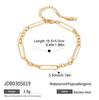 Pulseira de Corrente Plana em Aço Inoxidável Banhado a Ouro 18K Estilo Clássico Ouro Areia Vintage com um Design Calmo e Elegante, Joia Popular Transfronteiriça